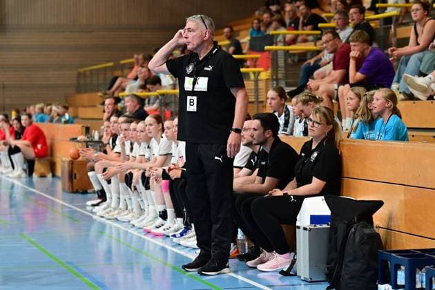 Handball I Junior Girls I 27 Handball Days Lübeck I Nations Cup I Germany wU17 Switzerland wU18 I 14 07 2023 close-up, single photo, crop, portrait, portrait, single photo, single photo, body Gino Smits Germany wU17 Lübeck Hansehalle Schleswig Holstein Germany Copyright: xLobeca WolfxGebhardtx