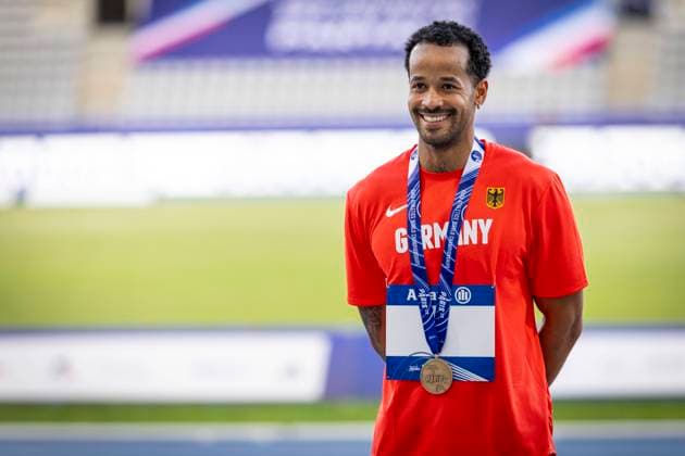 Paris 2023 World Para Athletics Championships France, 17 07 2023 Leon Schaefer GER TSV Bayer 04 Leverkusen T63 wins bronze over 100m during the World Para Athletics Championships on 17 07 2023 at Charlety Stadium in Paris, France Copyright: xBEAUTIFULxSPORTS AxelxKohringx