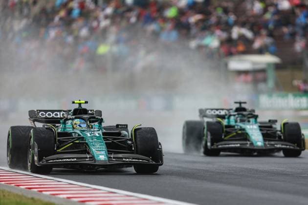14 Fernando Alonso (ESP, Aston Martin Aramco Cognizant F1 Team), 18 Lance Stroll (CAN, Aston Martin Aramco Cognizant F1 Team), F1 Grand Prix of Hungary at Hungaroring on July 21, 2023 in Budapest, Hungary. (Photo by HOCH ZWEI Italy Photo Press) (Verwendung nur in Deutschland - GERMANY ONLY) *** 14 Fernando Alonso ESP, Aston Martin Aramco Cognizant F1 Team , 18 Lance Stroll CAN, Aston Martin Aramco Cognizant F1 Team , F1 Grand Prix of Hungary at Hungaroring on July 21, 2023 in Budapest, Hungary Photo by HOCH ZWEI Italy Photo Press Use only in Germany GERMANY ONLY