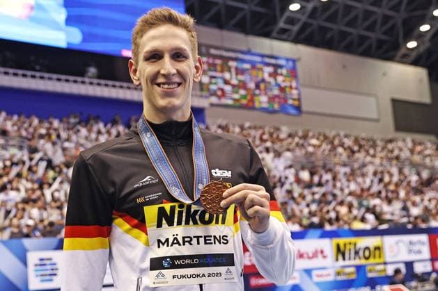 Lukas Märtens, GER, during 2023 aquatic worlds in Fukuoka, mens 400m freestyle, 23 07 2023