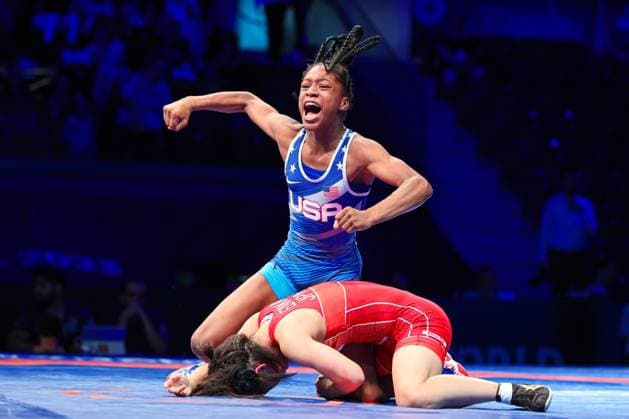 Wrestling U17 World Championships 2023 43kg WW Mona EZAKA JPN vs Morgan Nicole TURNER USA Copyright: xUnitedxWorldxWrestlingx xKadirxCaliskanx United World Wrestling Kadir Caliskan