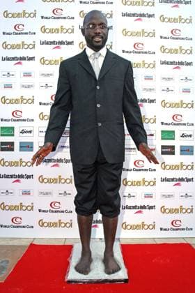 George Weah Elected Liberian President File photo : Former Liberian soccer star George Weah puts his foot prints in clay before the ceremony of The Montecarlo Golden Foot 2005 held at Grimaldi Forum in Monaco on August 29, 2005. Former football star George Weah has been elected as Liberia s president. Mr Weah is well ahead of opponent Joseph Boakai with more than 60% of the vote. Photo by Marco Piovanotto ABACAPRESS.COM Monaco Monaco  Copyright: xPiovanottoxMarco ABACAx 83049_13 PiovanottoxMarco ABACAx 83049_13