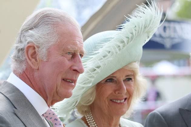 22 06 2023, Ascot, Windsor, GBR Portrait of HM King Charles III and Camilla, the Queen Consort Ascot racecourse Koenig Charles, Royals, Portrait, Portraet, King Charles the Third, Queen Camilla, Koenigin Camilla 230622D091ROYAL ASCOT JPG
