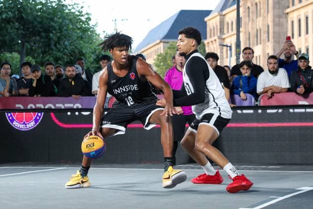INNSiDE 3x3 CIRCUS Düsseldorf 12 08 2023 Hannover black jerseys win the final against Bamberg INNSiDE 3x3 CIRCUS Düsseldorf on 12 08 2023, Dusseldorf Copyright: xBEAUTIFULxSPORTS KennyxBeelex