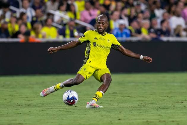 NASHVILLE, TN - AUGUST 19: Nashville SC midfielder FafÃ Picault (7) crosses the ball to a teammate during the Leagues Cup Final match between Nashville SC and Inter Miami CF on Saturday, August 19, 2023 at GEODIS Park in Nashville, TN. (Photo by Nick Tre. Smith Icon Sportswire) SOCCER: AUG 19 Leagues Cup Final - Nashville SC vs Inter Miami CF EDITORIAL USE ONLY Icon2308190064