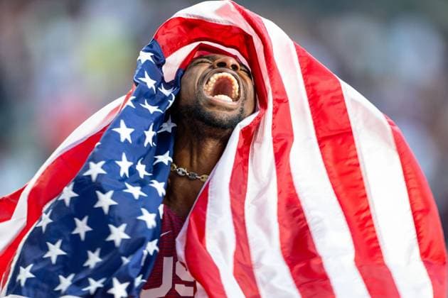 World Athletics Championships Budapest 23 Hungary, 20 08 2023 Noah LYLES of UNITED STATES USA wins the gold medal in the mens 100 m at the World Athletics Championships Budapest 23 in Budapest, National Athletics Centre, on Sunday, 20 August 2023 Copyright: xBEAUTIFULxSPORTS TobiasxLacknerx