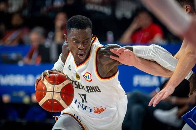 Basketball Okinawa 29 08 2023 FIBA Basketball World Cup 2023 World Cup Men Germany GER Finland FIN Dennis Schröder Schroeder Germany, No 17 Schröder Schroder