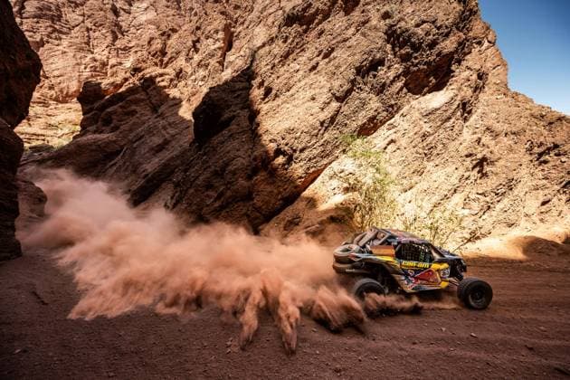 Bilder des Jahres 2023, Sport 09 September Sport Bilder des Tages 303 GUTIERREZ HERRERO Cristina (spa), MORENO HUETE Pablo (spa), Red Bull Off Road Junior Team USA, Can-Am Maverick X3, FIA W2RC, action during the Prize Giving Ceremony of the Desafio Ruta 40 2023, 4th round of the 2023 World Rally-Raid Championship, on September 1, 2023 in Salta, Argentina - AUTO - W2RC - DESAFIO RUTA 40 2023 DPPI Panoramic Ruta40_EDU1145