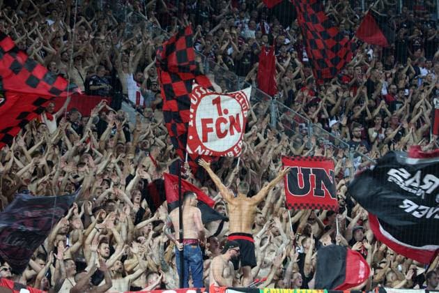 FC Nuremberg Ultras in guest block, 02 09 2023, Football, 2 Bundesliga, FC Kaiserslautern FC Nuremberg, 5 Matchday, Season 2023 24, Fritz Walter Stadion, Kaiserslautern, Germany, zmdz, DFB DFL regulations prohibit any use of photographs as image sequences and or quasi video FC Kaiserslautern FC Nuremberg