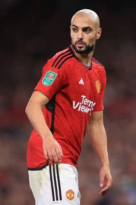 Fußball Carabao Cup 3. Runde Manchester United v Crystal Palace 26. September 2023 Carabao Cup 3. Runde Manchester United v Crystal Palace Sofyan Amrabat von Manchester United Foto Simon Stacpoole Abseits Manchester UK  Copyright: xSimonxStacpoolexOffside