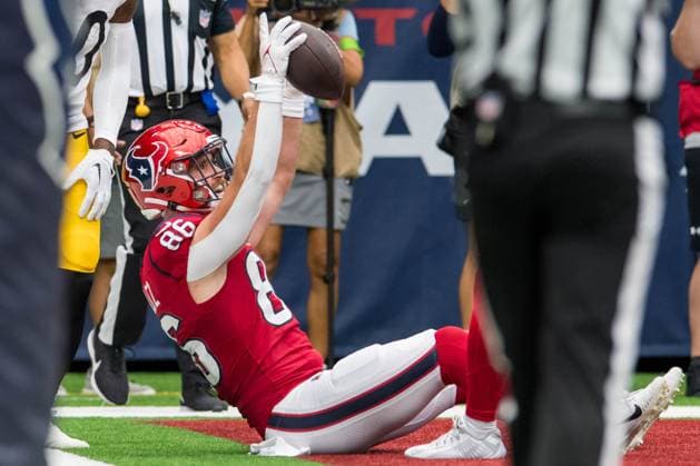October 1, 2023: Houston Texans tight end Dalton Schultz (86) celebrates his touchdown reception during a game between the Pittsburgh Steelers and the Houston Texans in Houston, TX. .. CSM USA - ZUMAc04_ 20231001_zma_c04_173 Copyright: xTraskxSmithx