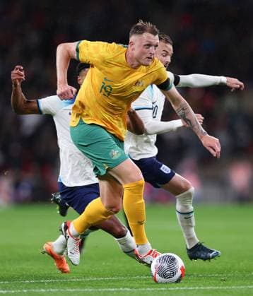 England gegen Australien 13. Oktober 2023, London Internationales Freundschaftsspiel Fußball England gegen Australien Harry Souttar aus Australien Foto Jacques Feeney Abseits London UK  Copyright: xJacquesxFeeneyx xOffsidexOffside