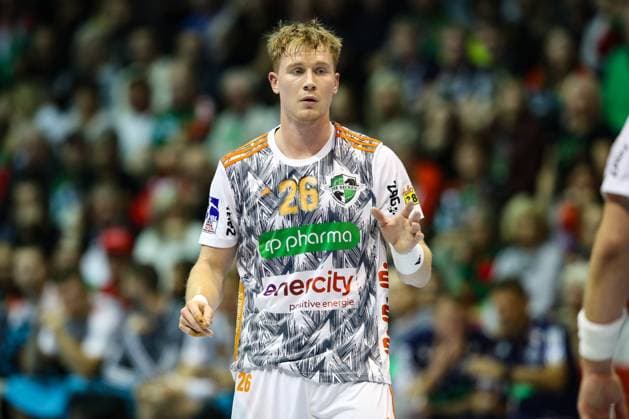 Jonathan Edvardsson TSV Hannover Burgdorf,26 Handball Bundesliga season 2023 2024 SC Magdeburg vs TSV Hannover Burgdorf in the GETEC Arena in Magdeburg single image,action,handball,Germany,15 10 2023