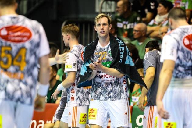 Marian Michalczik TSV Hannover Burgdorf,22 Handball Bundesliga Season 2023 2024 SC Magdeburg vs TSV Hannover Burgdorf in the GETEC Arena in Magdeburg Action,Handball,Germany,15 10 2023