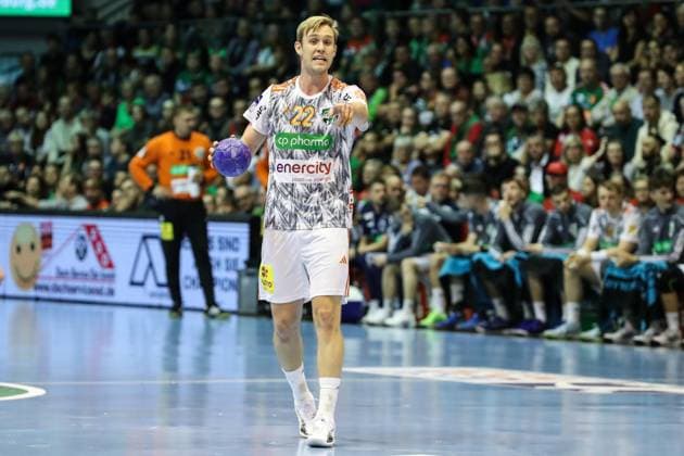 Marian Michalczik TSV Hannover Burgdorf,22 Handball Bundesliga Season 2023 2024 SC Magdeburg vs TSV Hannover Burgdorf in the GETEC Arena in Magdeburg Action,Handball,Germany,15 10 2023