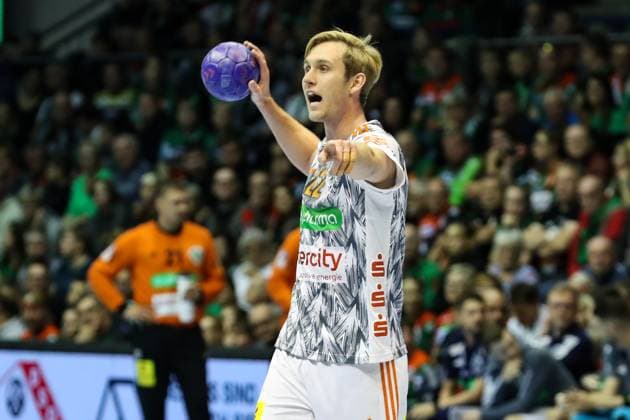 Marian Michalczik TSV Hannover Burgdorf,22 Handball Bundesliga Season 2023 2024 SC Magdeburg vs TSV Hannover Burgdorf in the GETEC Arena in Magdeburg Action,Handball,Germany,15 10 2023