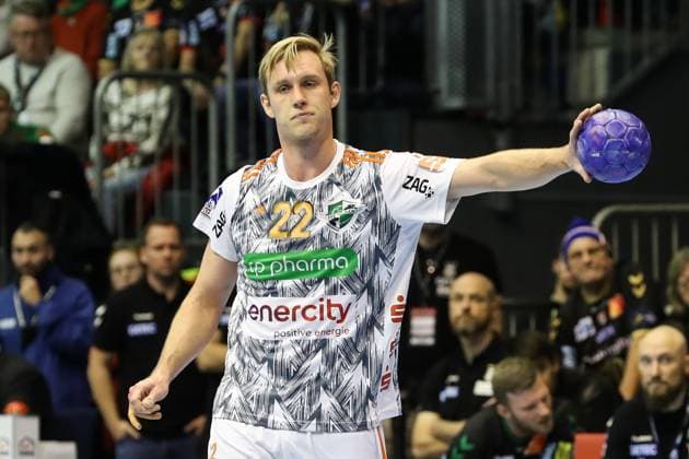 Marian Michalczik TSV Hannover Burgdorf,22 Handball Bundesliga season 2023 2024 SC Magdeburg vs TSV Hannover Burgdorf in the GETEC Arena in Magdeburg single image,action,handball,Germany,15 10 2023