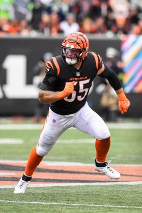 CINCINNATI, OH - OCTOBER 15: Cincinnati Bengals Linebacker Logan Wilson (55) defends during the NFL, American Football Herren, USA game between the Seattle Seahawks and the Cincinnati Bengals on October 15, 2023, at Paycor Stadium in Cincinnati, Ohio. (Photo by Michael Allio Icon Sportswire) NFL: OCT 15 Seahawks at Bengals EDITORIAL USE ONLY Icon116231015104