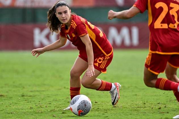 Giada Pellegrino Cimo of AS Roma in action during the Women Champions League round 2, 2nd leg match between Vorskla Poltava and AS Roma at Tre Fontane stadium, Rome (Italy), October 18th, 2023. andreaxstaccioli