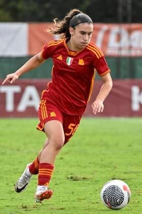 Giada Pellegrino Cimo of AS Roma in action during the Women Champions League round 2, 2nd leg match between Vorskla Poltava and AS Roma at Tre Fontane stadium, Rome (Italy), October 18th, 2023. andreaxstaccioli