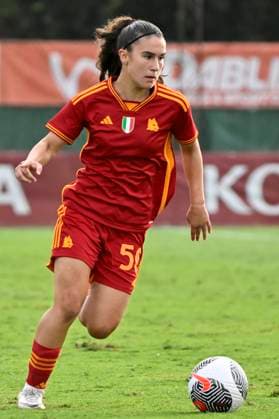 Giada Pellegrino Cimo of AS Roma in action during the Women Champions League round 2, 2nd leg match between Vorskla Poltava and AS Roma at Tre Fontane stadium, Rome (Italy), October 18th, 2023. andreaxstaccioli