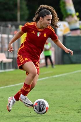 Giada Pellegrino Cimo of AS Roma in action during the Women Champions League round 2, 2nd leg match between Vorskla Poltava and AS Roma at Tre Fontane stadium, Rome (Italy), October 18th, 2023. andreaxstaccioli