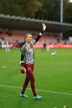 Google Pixel Womens Bundesliga 2023 2024, 1 FC Köln Bayer 04 Leverkusen Jasmin Pal FC, 1 at Wam Up Köln Franz Kremer Stadion Nordrhein Westfalen Germany