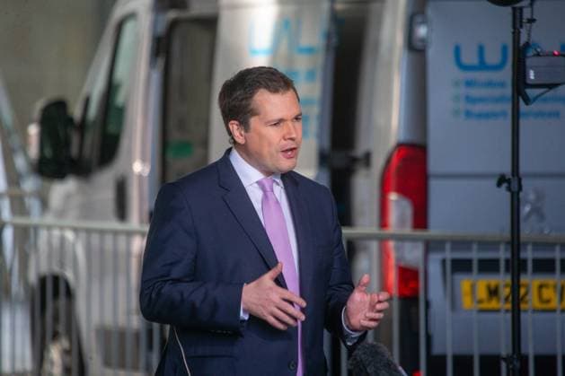 October 22, 2023, London, England, United Kingdom: Minister for Immigration ROBERT JENRICK is seen outside BBC as he appears on Sunday With Laura Kuenssberg. London United Kingdom - ZUMAs262 20231022_zip_s262_066 Copyright: xTayfunxSalcix