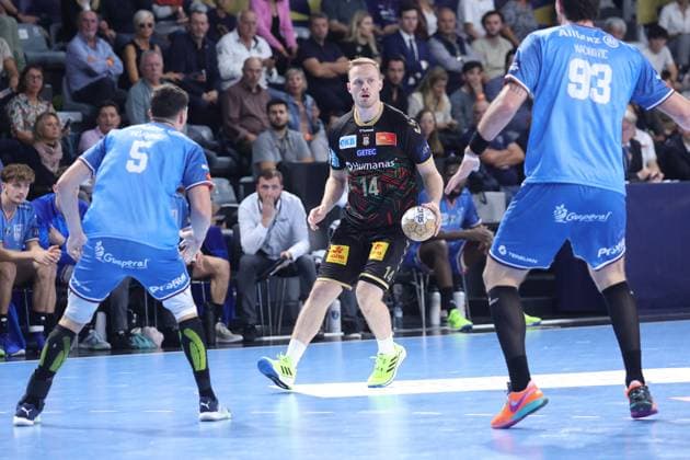 Omar Ingi Magnusson (SC Magdeburg) HANDBALL : Montpellier HB vs SC Magdbeburg - Machineseeker EHF Champions League - 6eme journee - 25 10 2023 KevinDomas Panoramic