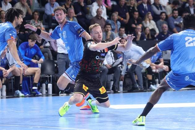 Omar Ingi Magnusson (SC Magdeburg) HANDBALL : Montpellier HB vs SC Magdbeburg - Machineseeker EHF Champions League - 6eme journee - 25 10 2023 KevinDomas Panoramic