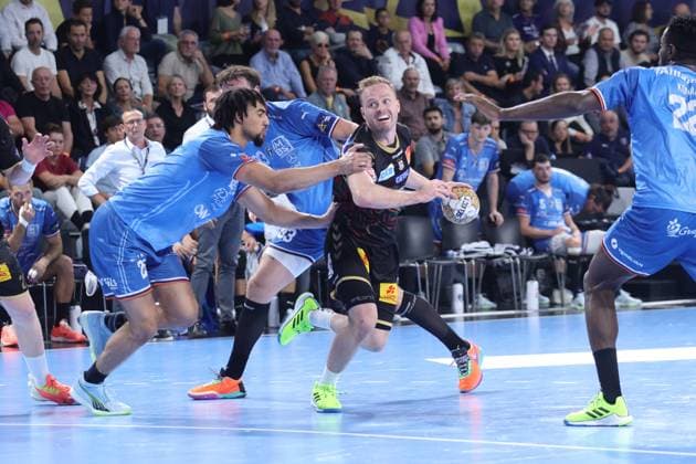 Omar Ingi Magnusson (SC Magdeburg) HANDBALL : Montpellier HB vs SC Magdbeburg - Machineseeker EHF Champions League - 6eme journee - 25 10 2023 KevinDomas Panoramic