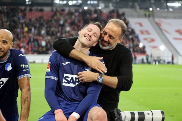 28 10 23 VfB Stuttgart TSG 1899 Hoffenheim Germany, Stuttgart, 28 10 2023, football, Bundesliga, VfB Stuttgart TSG 1899 Hoffenheim v l Wout Weghorst TSG 1899 Hoffenheim , Pellegrino Matarazzo coach TSG 1899 Hoffenheim