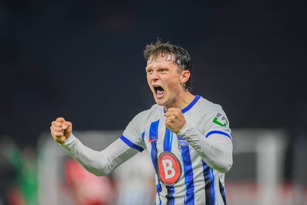 DFB Pokal, Hertha BSC vs 1 FSV Mainz 05 Berlin, 01 11 2023 Fabian Reese Hertha BSC, 11 celebrate after victory DFB Pokal, Hertha BSC vs 1 FSV Mainz 05, Olympiastadion, Berlin, 01 11 2023 DFL REGULATES PROHIBIT ANY USE OF PHOTOGRAPHS AS IMAGE SEQUENCES AND OR QUASI VIDEO Copyright: xBEAUTIFULxSPORTS LucianoxLimax