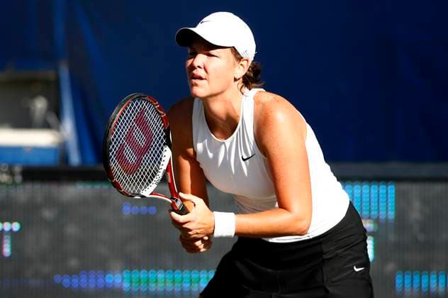 WTA, Tennis Damen Baush & Lomb APR 11 April 11, 2008, Bausch & Lomb Tennis Championships, Quarterfinals match between Lindsay Davenport (USA) and Agnes Szavay (HUN). Davenport defeated Szavay 6-4, 7-6. Lindsay Davenport in quarterfinal action of the Bausch & Lomb Tennis Championships at Amelia Island, Florida Amelia Island Florida USA EDITORIAL USE ONLY Copyright: xx GrayxQuetti CalxSportxMediax csmphoto091465