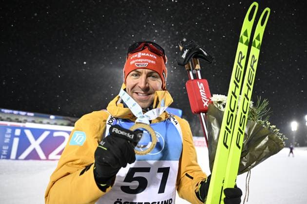 ÖSTERSUND 20231202 Philipp Nawrath, Germany, wins the mens 10 km sprint at the Biathlon World Cup at the Östersund Ski Stadium ÖSTERSUND Sweden x10050x  Copyright: xPontusxLundahl TTx SKIDSKYTTE VÄRLDSCUPEN ÖSTERSUND 2023