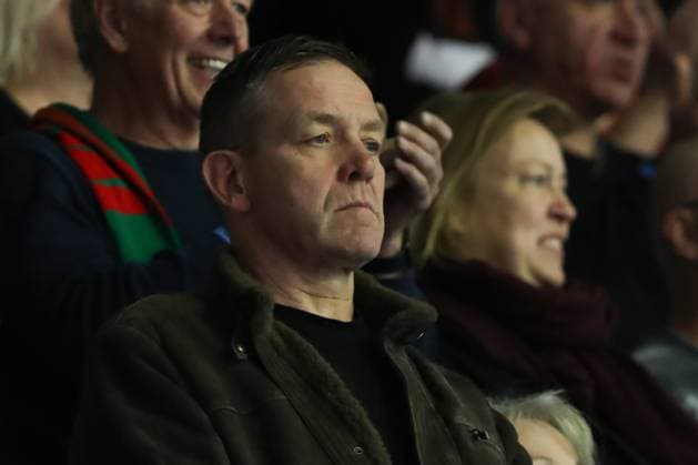 National coach Alfred Gislason watches the game Handball Bundesliga season 2023 2024 SC Magdeburg vs VfL Gummersbach in the GETEC Arena in Magdeburg Crop,singleimage,action,23