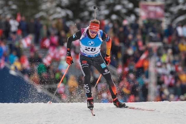 BMW IBU World Cup Biathlon Lenzerheide 2023, Mens Sprint 10 km, Lenzerheide, Switzerland Lenzerheide, Switzerland, December 15, 2023 Doll Benedikt GER in the mens 10 km sprint at the BMW IBU World Cup Biathlon 2023 in Lenzerheide