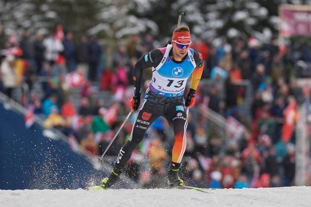 BMW IBU World Cup Biathlon Lenzerheide 2023, mens sprint 10 km, Lenzerheide, Switzerland Lenzerheide, Switzerland, December 15, 2023 Nawrath Philipp GER in the mens 10 km sprint at the BMW IBU World Cup Biathlon 2023 in Lenzerheide