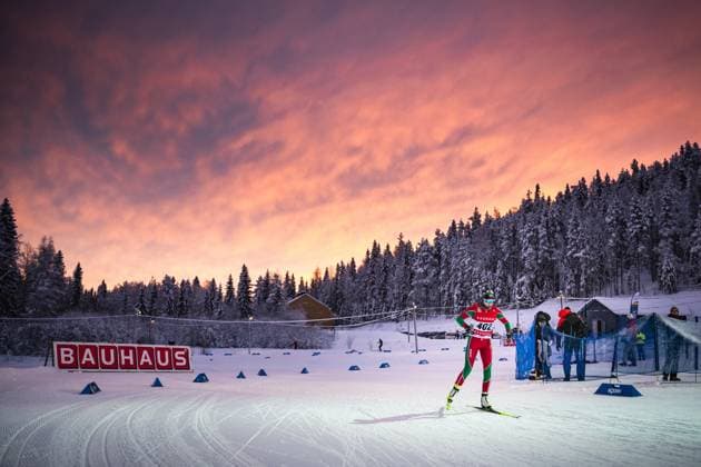 231216 Selma Johansson, Strömnäs GIF Skidklubb during the prologue for the 1.2 kilometer sprint womens ski race in the Bauhaus Cup on December 16, 2023 in Boden.  Copyright: SIMONxELIASSON BB231216SE128