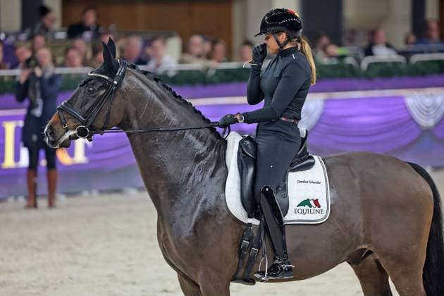 Farewell from the sport Showtime FRH, the successful horse of Dorothee Schneider GER , Emotions, 50 International Festhalle Riding Tournament Frankfurt, 50 IFRF, Riding Tournament, , 16 12 2023,