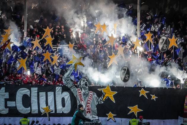 1 FC Heidenheim SC Freiburg Football 1 Bundesliga 2023 2024, Matchday 16, 1 FC Heidenheim SC Freiburg, Voith Arena Christmas fan choreo by the Freiburg visiting fans