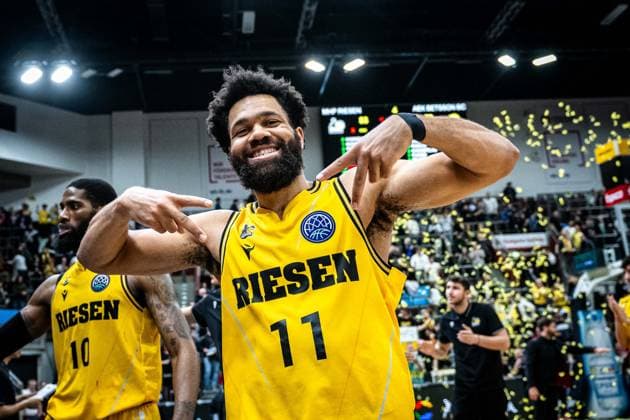 Silas Melson MHP Riesen Ludwigsburg, 11 , GER, MHP Riesen Ludwigsburg vs AEK betsson Athens, Basketball, Champions League, Main Round, Group D, Season 2023 2024, 20 12 2023, 20 12 2023, GER, MHP Riesen Ludwigsburg vs AEK betsson Athens, Basketball, Champions League, Main Round, Group D, Season 2023 2024, 20 12 2023, 20 12 2023 Ludwigsburg Copyright: xEibner-Pressefotox EP_SWA