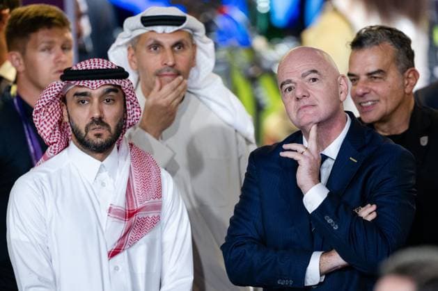 231222 Gianni Infantino, President of FIFA, after the FIFA Club World Cup final match between Fluminense and Manchester City on December 22, 2023 in Jeddah Photo Joel Marklund BILDBYRAN kod JM JM0554 bbeng fotboll football soccer fotball klubblags vm fifa club world cup final fluminense manchester city  Copyright: JOELxMARKLUND BB231222JM085