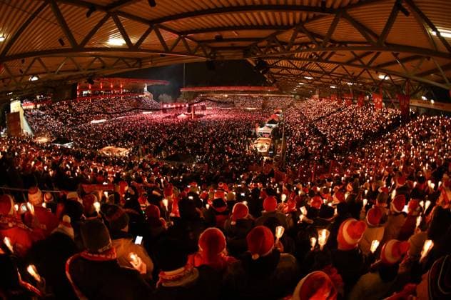 Football, Men, Season 2023 2024, 1 Bundesliga, 1 FC Union Berlin, 21 Christmas caroling at Stadion An der Alten Försterei, Overview, 23 12 2023, Copyright: xMatthiasxKochx