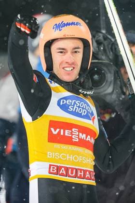 Bilder des Jahres 2024, Sport 01 Januar Sport Themen der Woche KW01 Ski jumping, Skispringen, Ski, nordisch - FIS WC Bischofshofen BISCHOFSHOFEN,AUSTRIA,06.JAN.24 - NORDIC SKIING, SKI JUMPING - FIS World Cup, Four Hills Tournament, large hill, men. Image shows the rejoicing of Stefan Kraft (AUT). GEPAxpictures xThomasxBachun