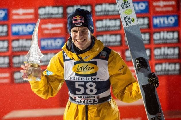 1 place Andreas WELLINGER Germany , Men Large Hill Individual, World Cup Ski Jumping Men Muehlenkopfschanze, 04 February 2024, Willingen Upland Hessen Germany, Usage note EIBNER PRESS PHOTO Tel 0172 837 4655 World Cup Ski Jumping Willingen Germany on 04 February 2024 Willingen Upland Copyright: xSocher xEibner-Pressefotox EP_EER