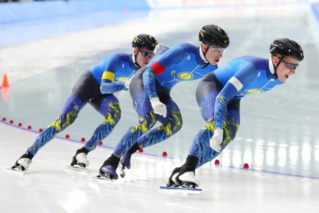 Kazakhstan team group, Mannschaftsbild, Totale FEBRUARY 3, 2024 - Speed skating, Eisschnelllauf : ISU Junior World Cup Speed Skating 2023 24 Men Juniors Team Sprint at YS Arena Hachinohe in Aomori, Japan. Noxthirdxpartyxsales (242722419)
