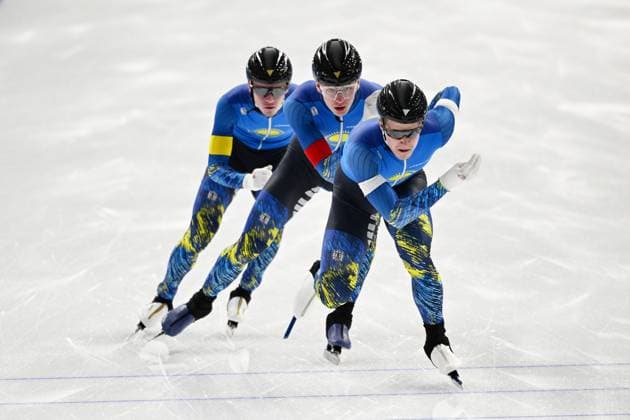 Kazakhstan team group, Mannschaftsbild, Totale FEBRUARY 3, 2024 - Speed skating, Eisschnelllauf : ISU Junior World Cup Speed Skating 2023 24 Men Juniors Team Sprint at YS Arena Hachinohe in Aomori, Japan. Noxthirdxpartyxsales (242732820)