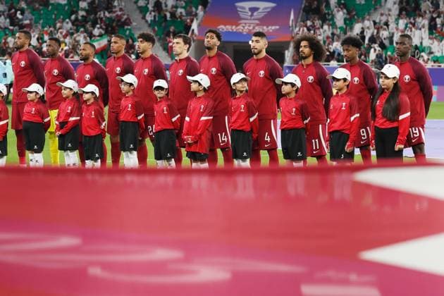 Qatar team group, Mannschaftsbild, Totale line-up (QAT), FEBRUARY 7, 2024 - Football Soccer : AFC Asian Cup Qatar 2023 Semi finals match between Iran 2-3 Qatar at the Al thumama Stadium in Doha, Qatar. Noxthirdxpartyxsales (243227731)