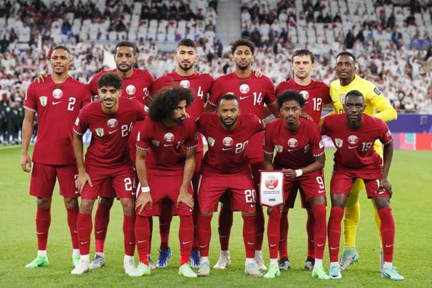 Qatar team group, Mannschaftsbild, Totale line-up (QAT), FEBRUARY 7, 2024 - Football Soccer : AFC Asian Cup Qatar 2023 Semi finals match between Iran 2-3 Qatar at the Al thumama Stadium in Doha, Qatar. Noxthirdxpartyxsales (243228336)